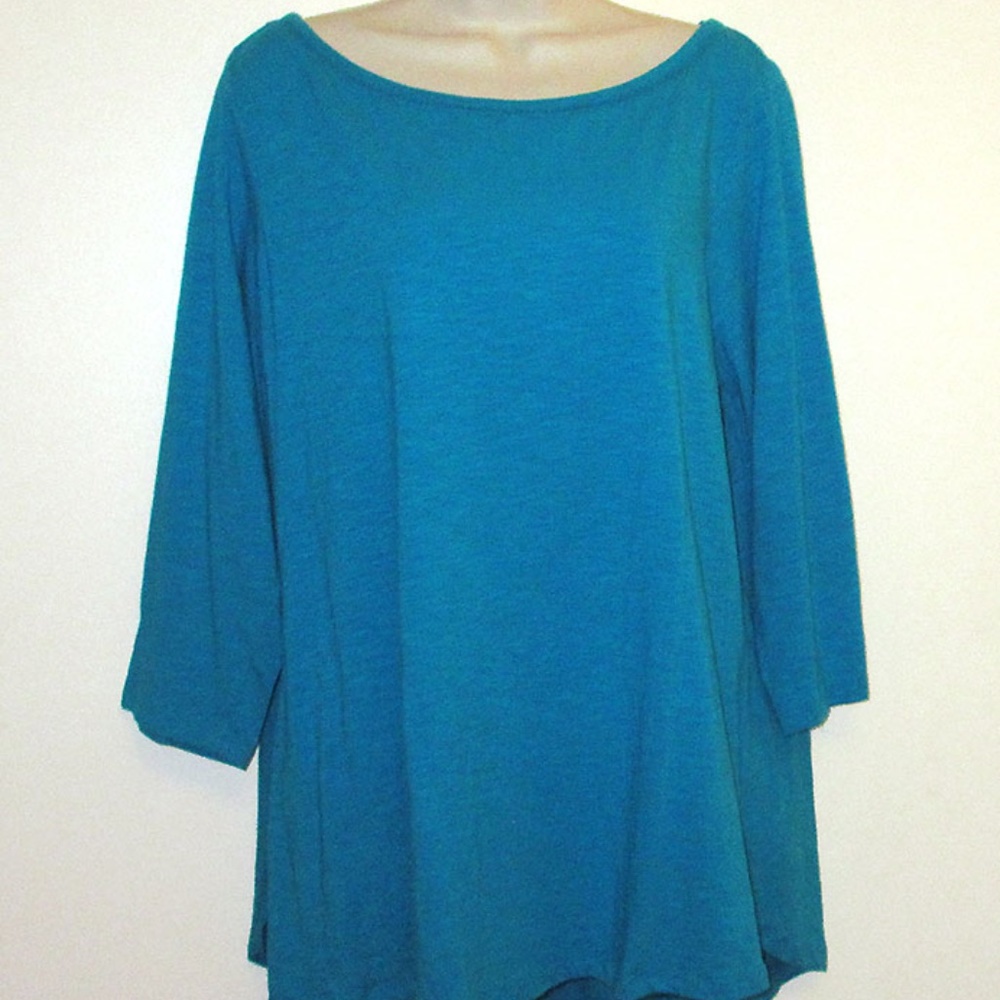 C WONDER Essentials AQUA Slub Knit TUNIC TOP 1X